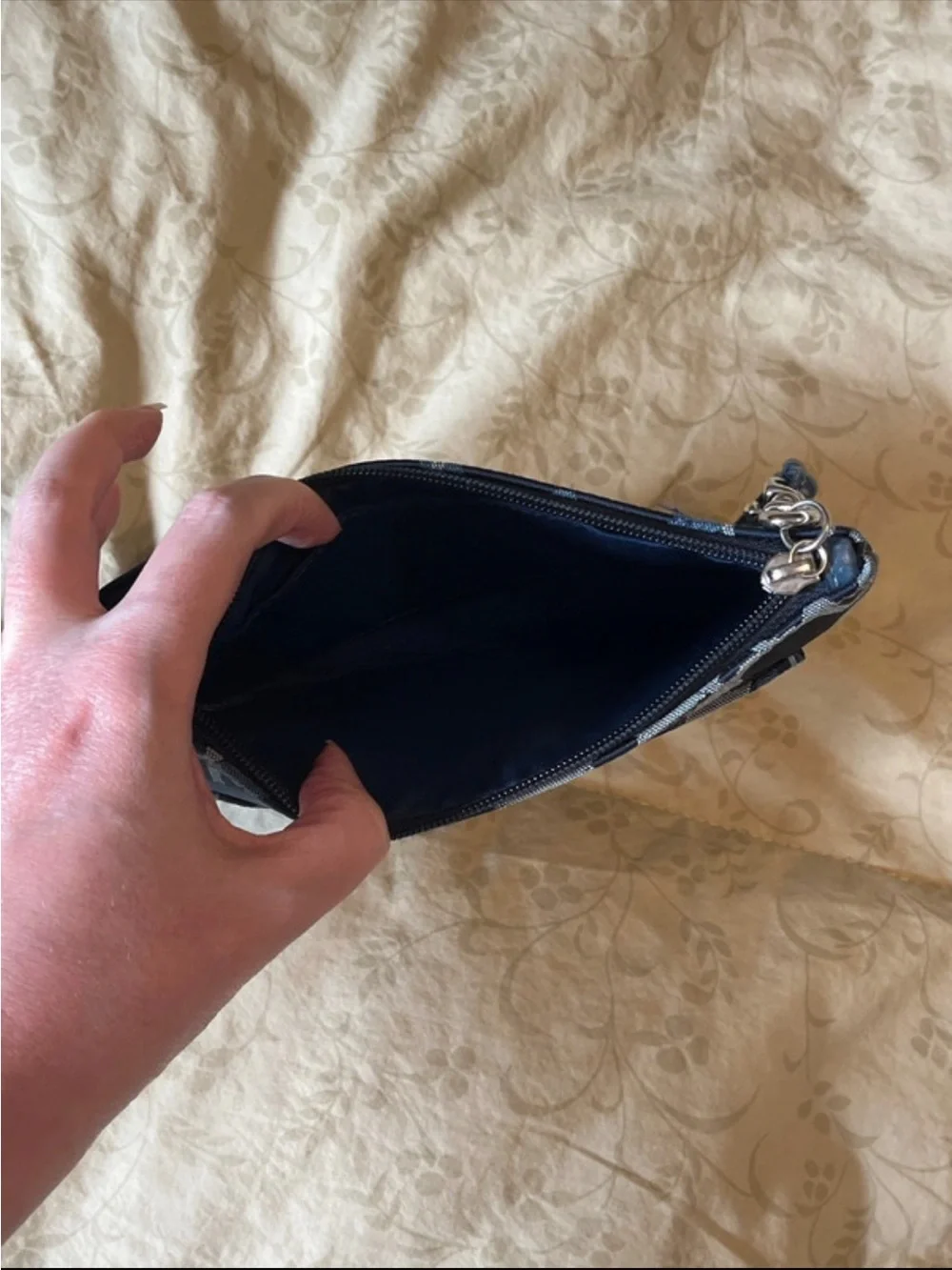 Coach signature wristlet blue jacquard vintage Y2K rare denim coin purse